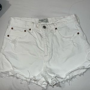 White jean shorts, used 1-2 times. Basically new